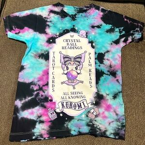 Kuromi Fortune Teller Tie-Dye Boyfriend Fit Girls T-Shirt